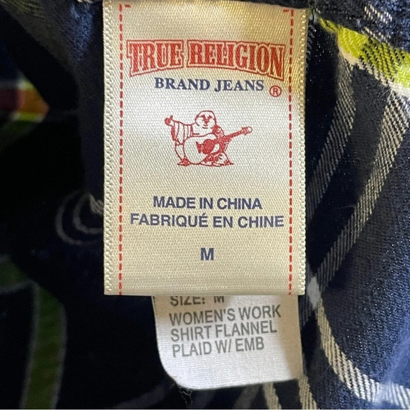 Women’s True Religion Plaid Work Button Up Blouse Or Shirt Western Style, Medium - Picture 5 of 7
